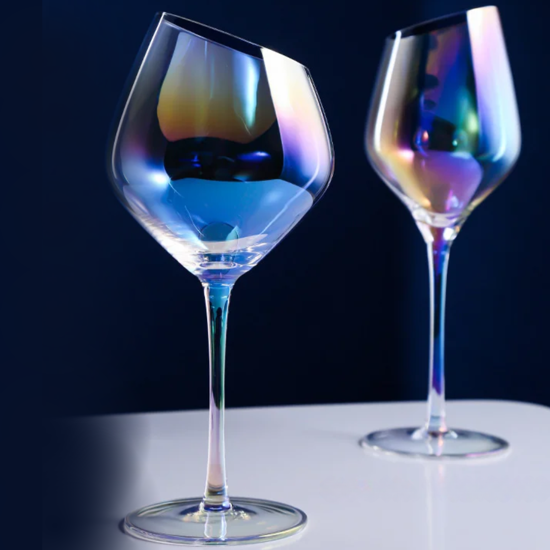Radiant Crystal Rainbow Wine Glass Set