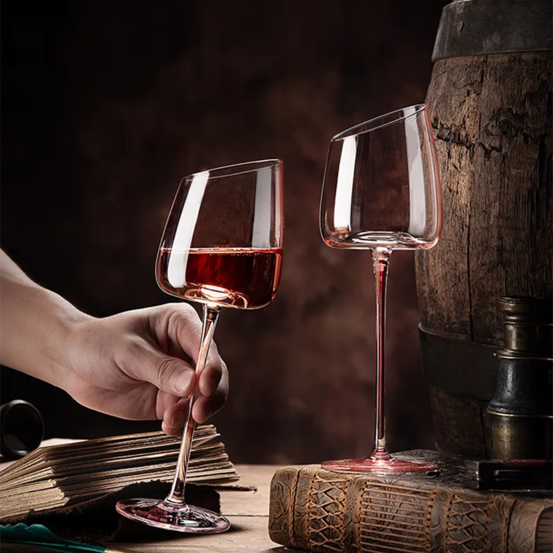 Flamingo Pink Crystal Wine Glass