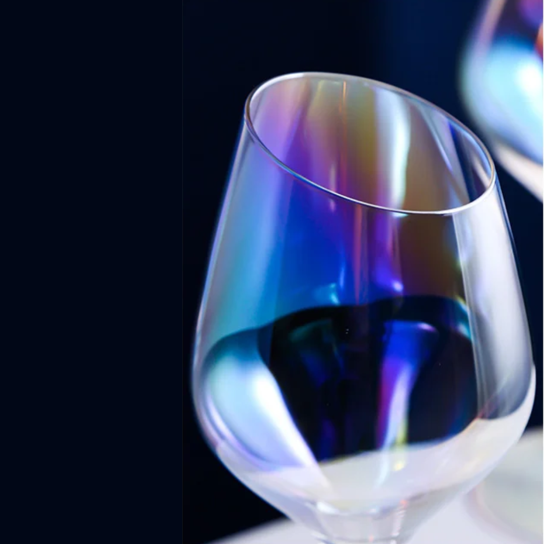 Radiant Crystal Rainbow Wine Glass Set