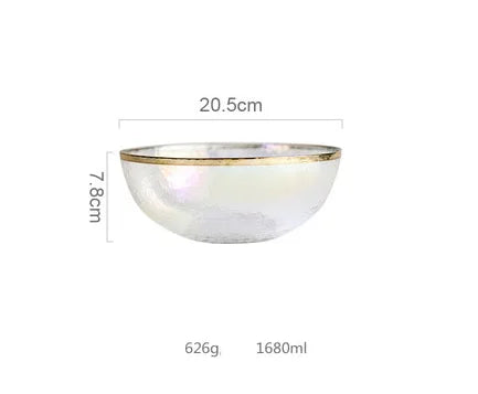 Aurora Gold Rim Glass Bowl