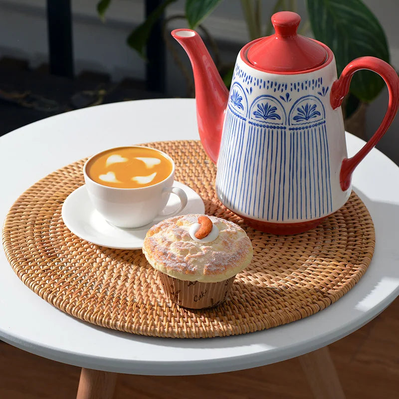 Organic Rattan Table Mat – Minimalist Placemat for Cutlery & Decor