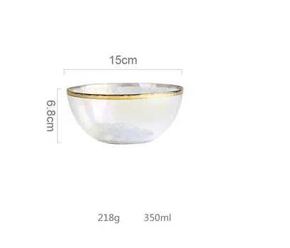 Aurora Gold Rim Glass Bowl