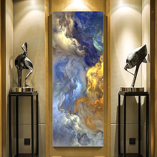 Mystic Blue Vista – Abstract Oil Painting Prin