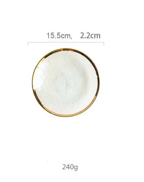 Aurora Gold Rim Glass Bowl