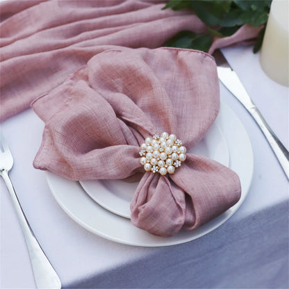 Serenity Gauze Napkin Set – 4PCS Handmade Elegance