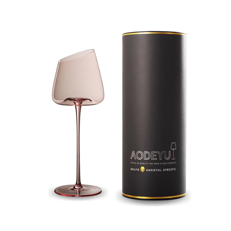 Flamingo Pink Crystal Wine Glass