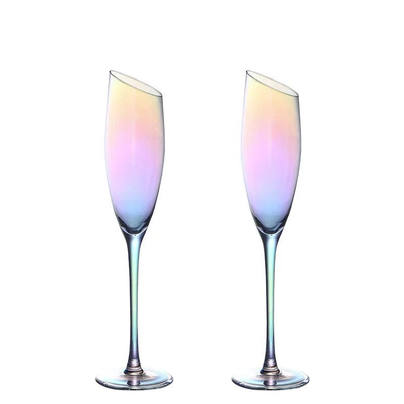 Radiant Crystal Rainbow Wine Glass Set