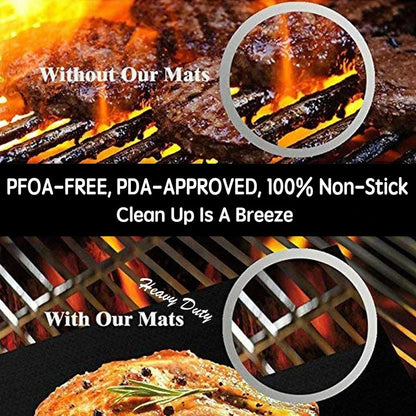 Non-Stick BBQ Grill Mat Set – Reusable, Safe & Versatile