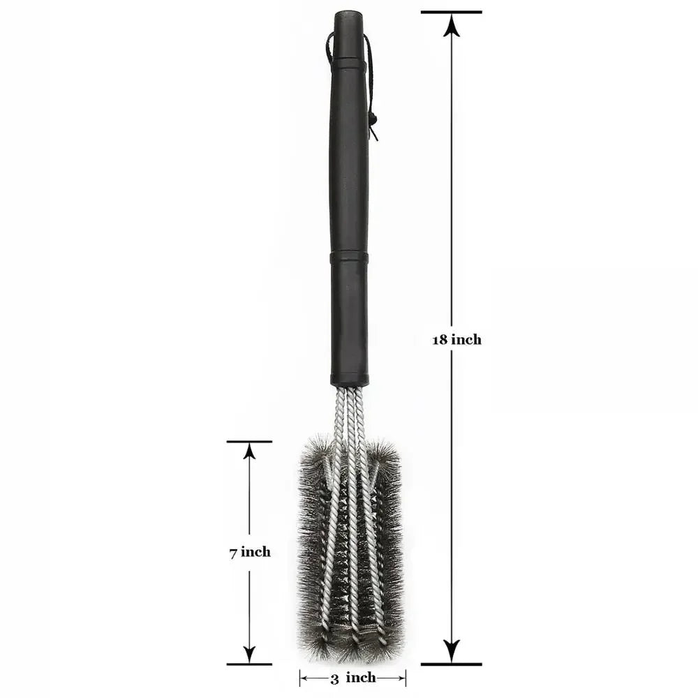 GrillMaster Pro – 360° BBQ Grill Cleaning Brush with Stainless Steel Bristles