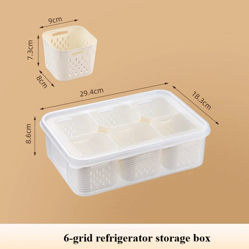 FreshPrep Pro – 2/6 Grid Refrigerator Food Organizer