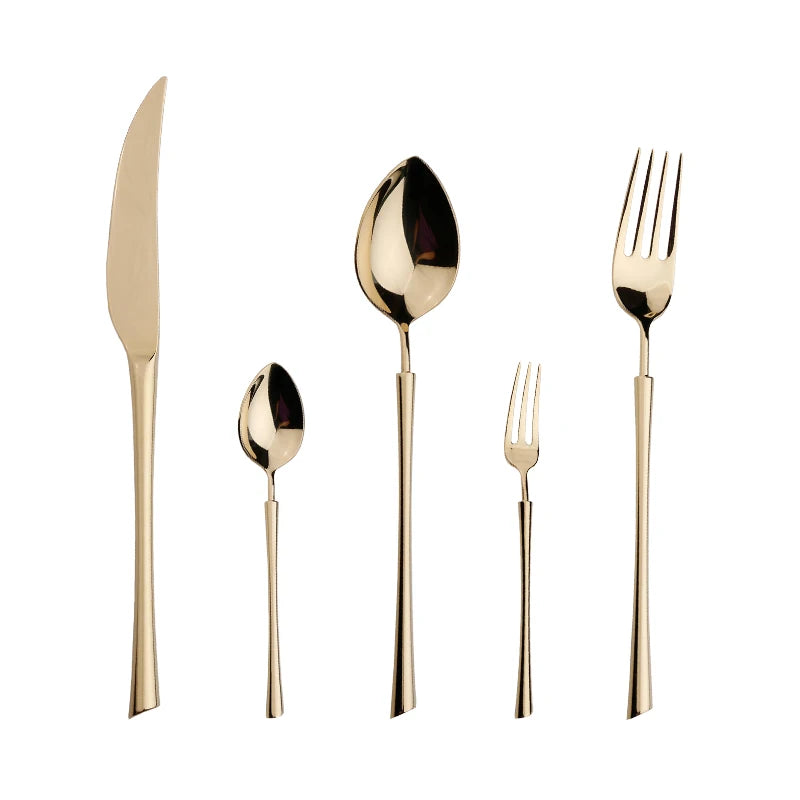 Shiny Gold 18/10 Stainless Steel Flatware Set