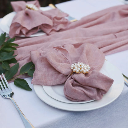 Serenity Gauze Napkin Set – 4PCS Handmade Elegance