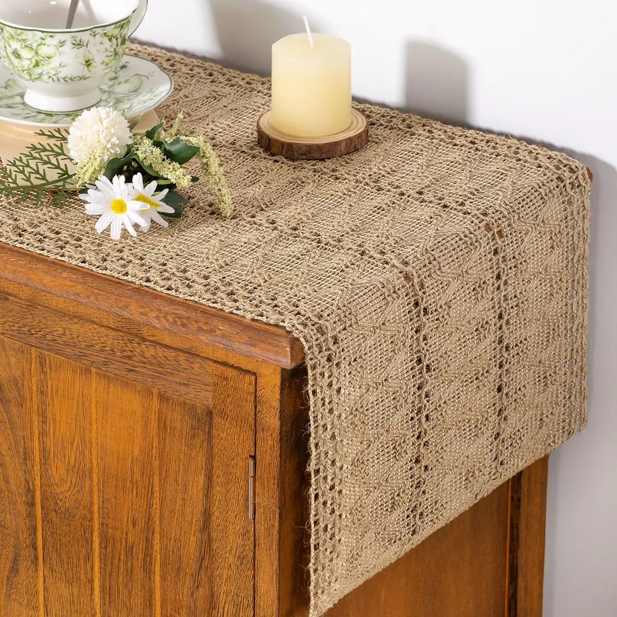 RusticMac™ – Macrame Jute Burlap Table Runner