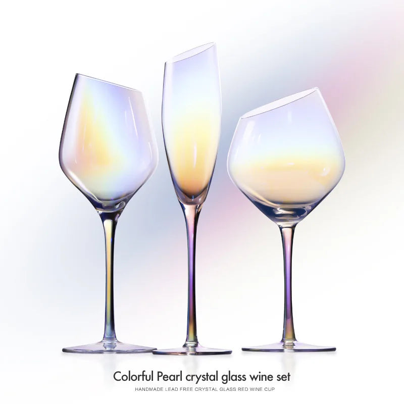 Radiant Crystal Rainbow Wine Glass Set