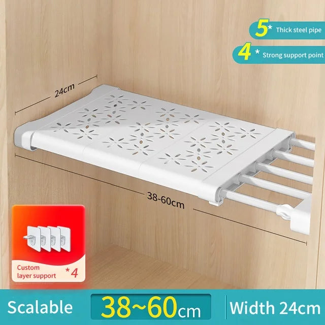 SpaceMax Organizer Adjustable Closet Organizer Space Saving