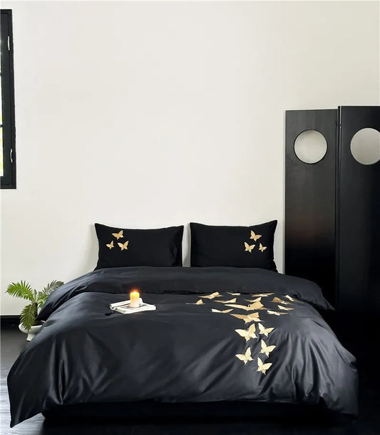 Farfalla Oro Embroidery Bedding Set