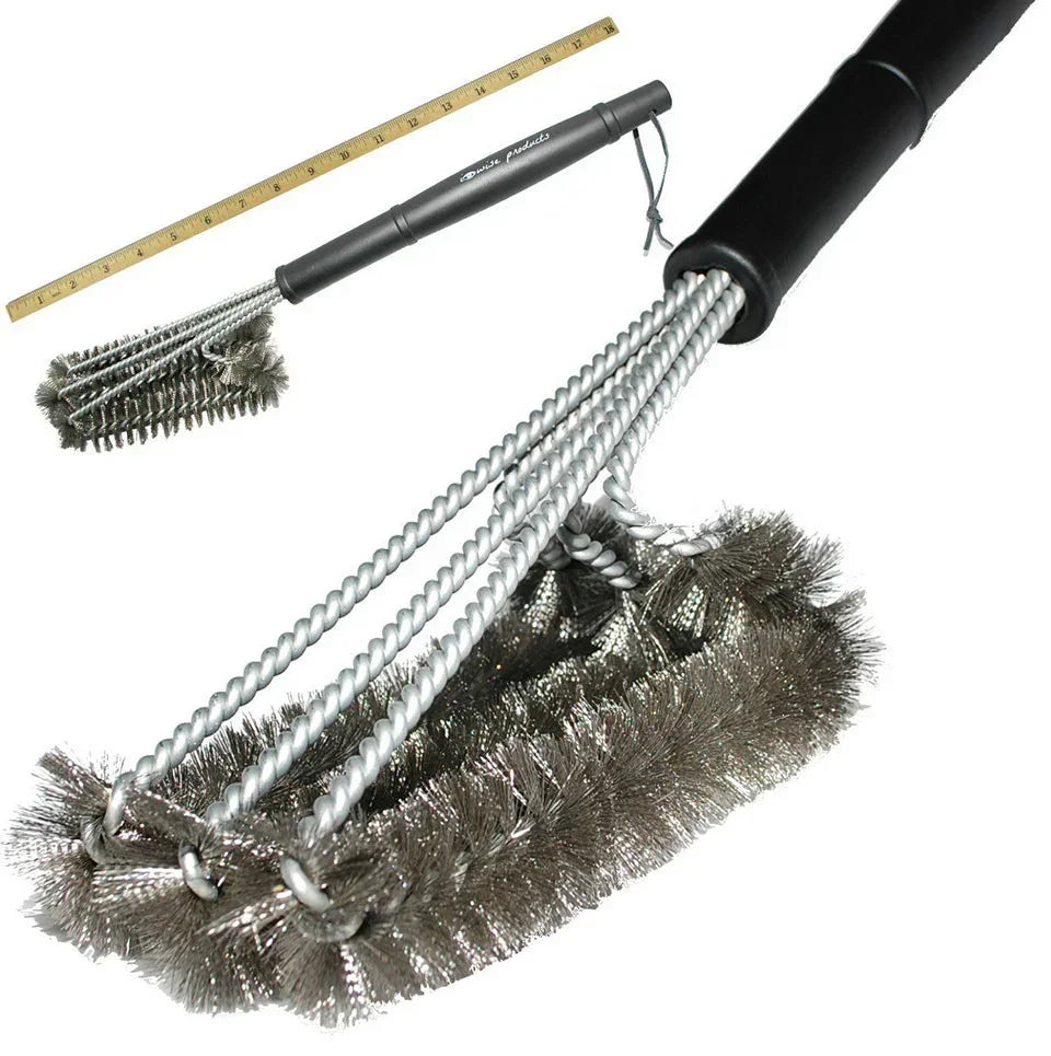 GrillMaster Pro – 360° BBQ Grill Cleaning Brush with Stainless Steel Bristles