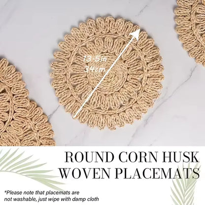 Rustic Boho Table Mats – Natural Woven Rattan Placemats