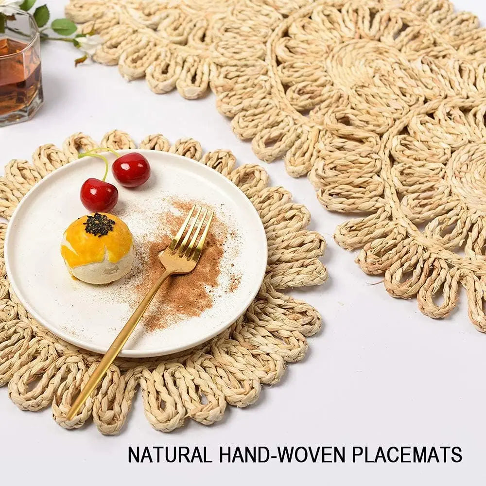 Rustic Boho Table Mats – Natural Woven Rattan Placemats