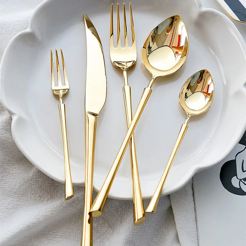 Shiny Gold 18/10 Stainless Steel Flatware Set