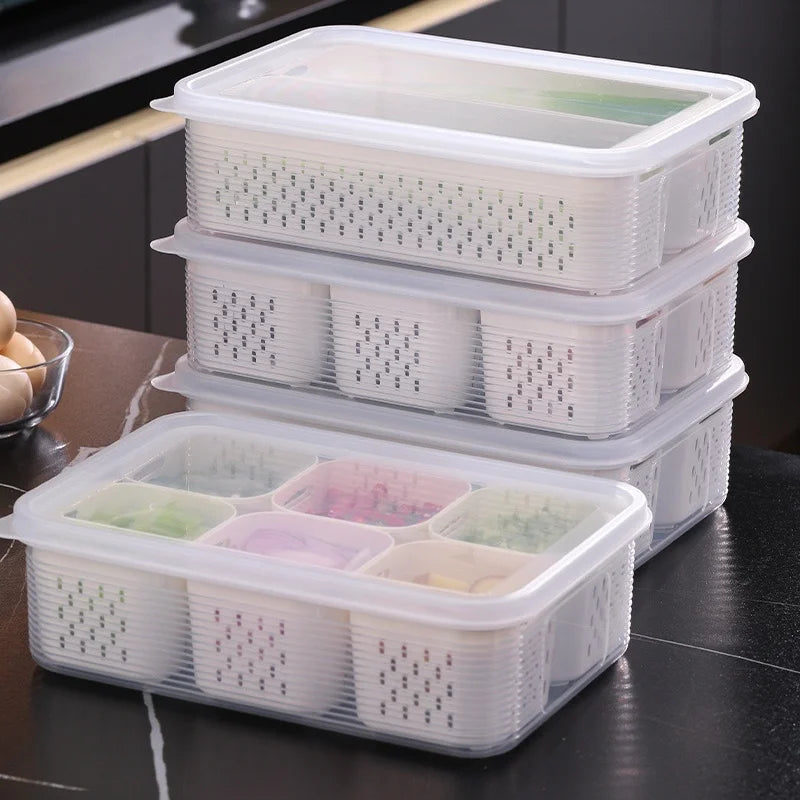 FreshPrep Pro – 2/6 Grid Refrigerator Food Organizer