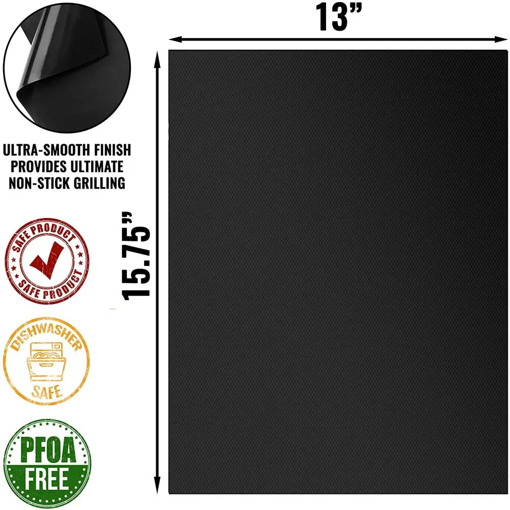 Non-Stick BBQ Grill Mat Set – Reusable, Safe & Versatile