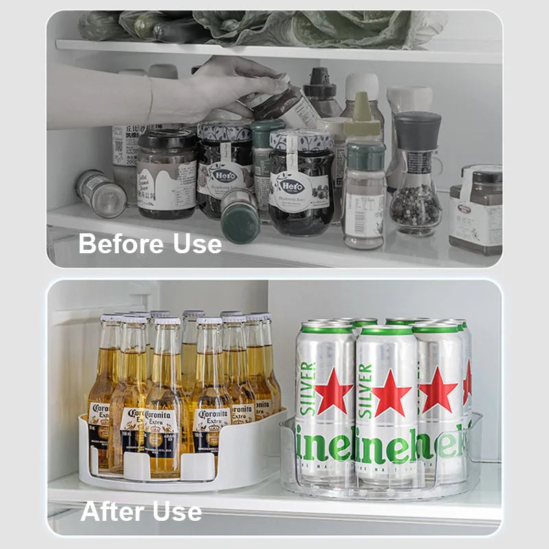 360° Rotating Lazy Susan Organizer – Clear Acrylic Turntable Storage Tray for Kitchen & Home