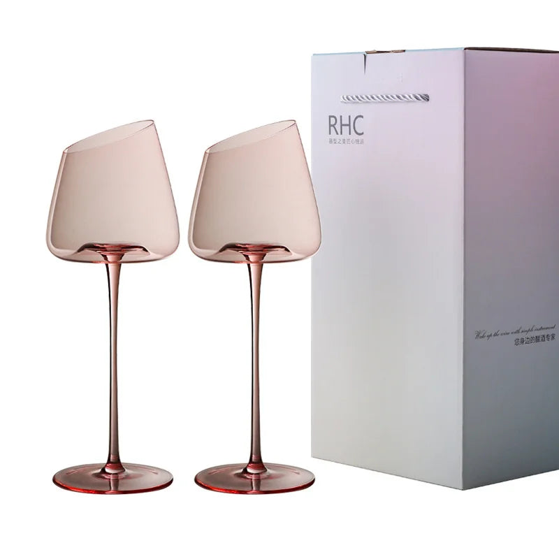 Flamingo Pink Crystal Wine Glass