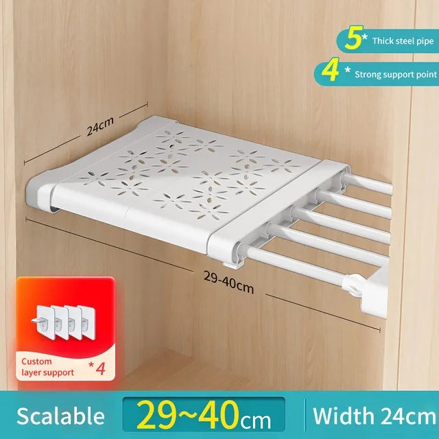SpaceMax Organizer Adjustable Closet Organizer Space Saving