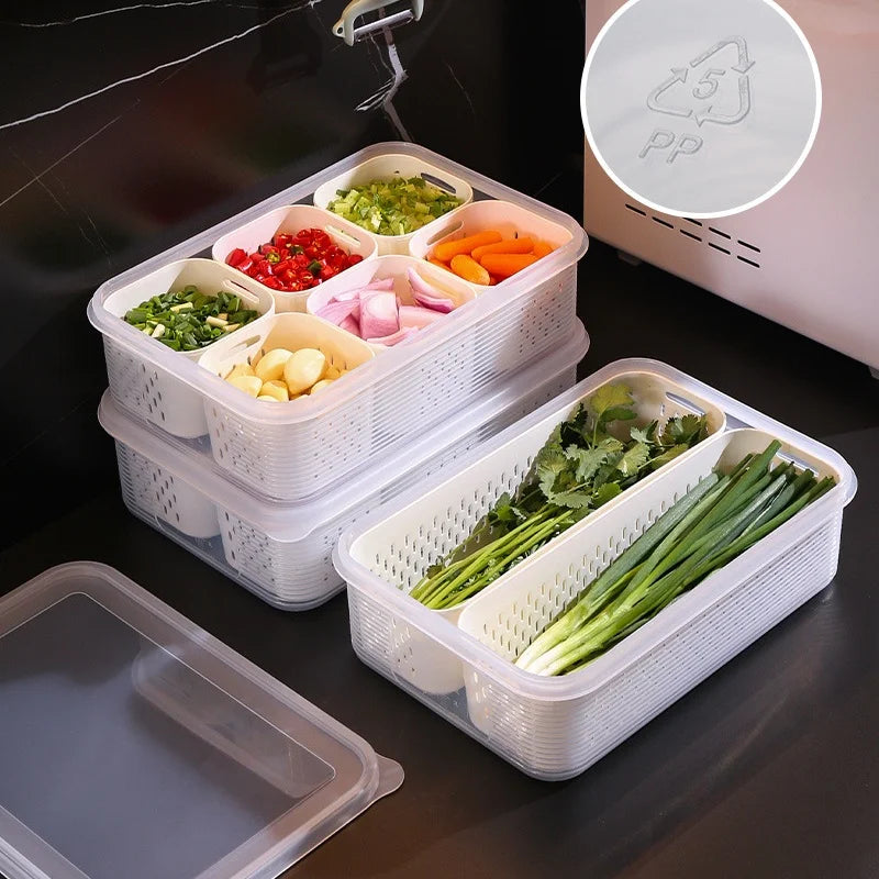 FreshPrep Pro – 2/6 Grid Refrigerator Food Organizer
