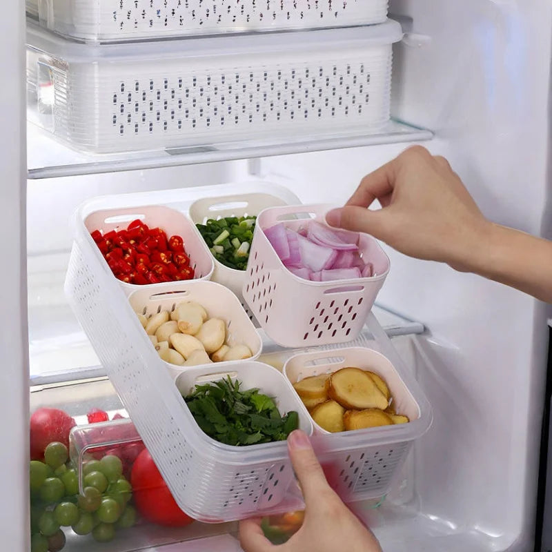 FreshPrep Pro – 2/6 Grid Refrigerator Food Organizer