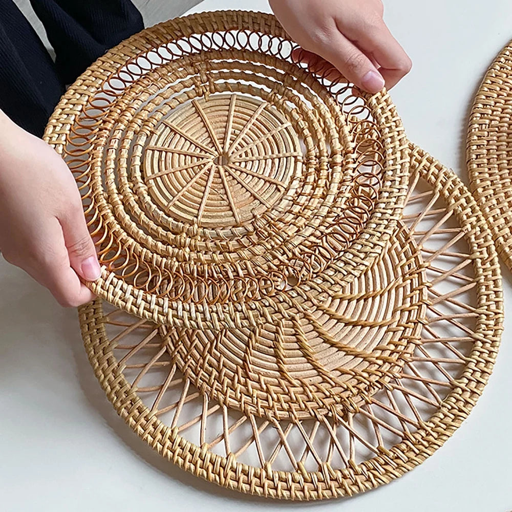 BohoNest™ – Handmade Rattan Woven Placemats