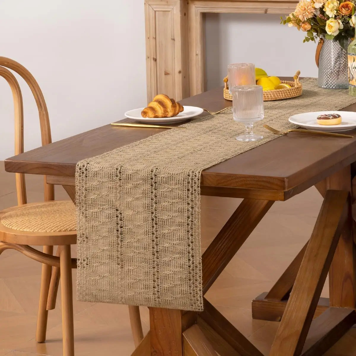 RusticMac™ – Macrame Jute Burlap Table Runner