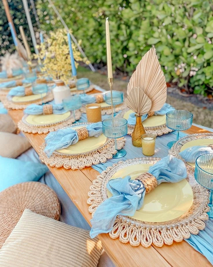 Rustic Boho Table Mats – Natural Woven Rattan Placemats