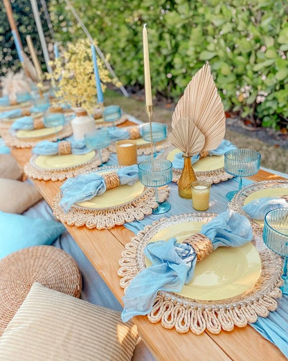 Rustic Boho Table Mats – Natural Woven Rattan Placemats