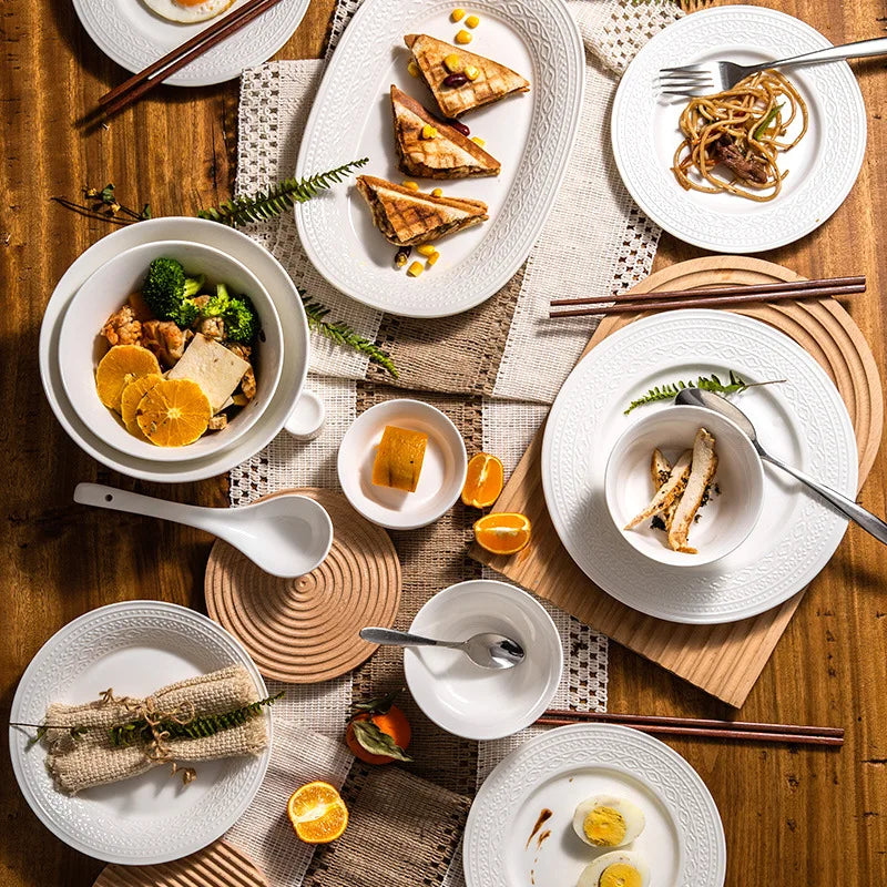 Blanc Élégant Dinner Set