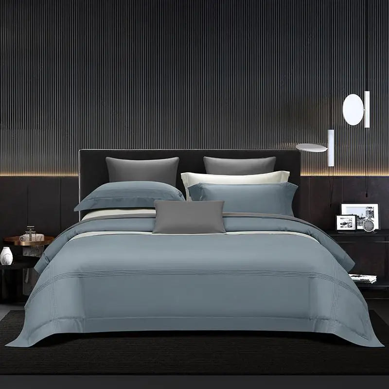 Blue Verona Bedding Set Cotton for All Seasons