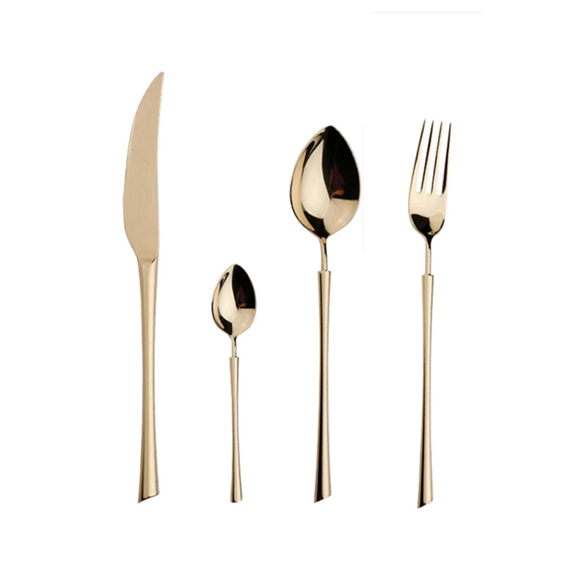 Shiny Gold 18/10 Stainless Steel Flatware Set