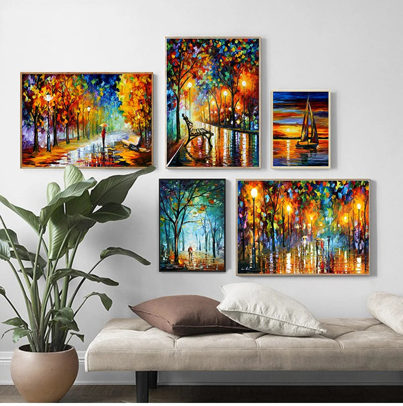 Modern Abstract Landscape Portrait – 2025 Handcrafted Oil Painting
