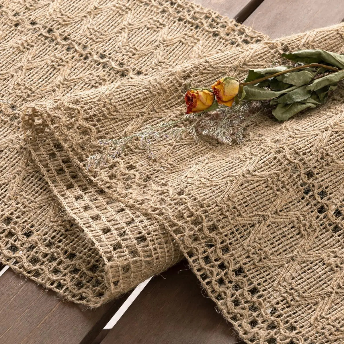 RusticMac™ – Macrame Jute Burlap Table Runner