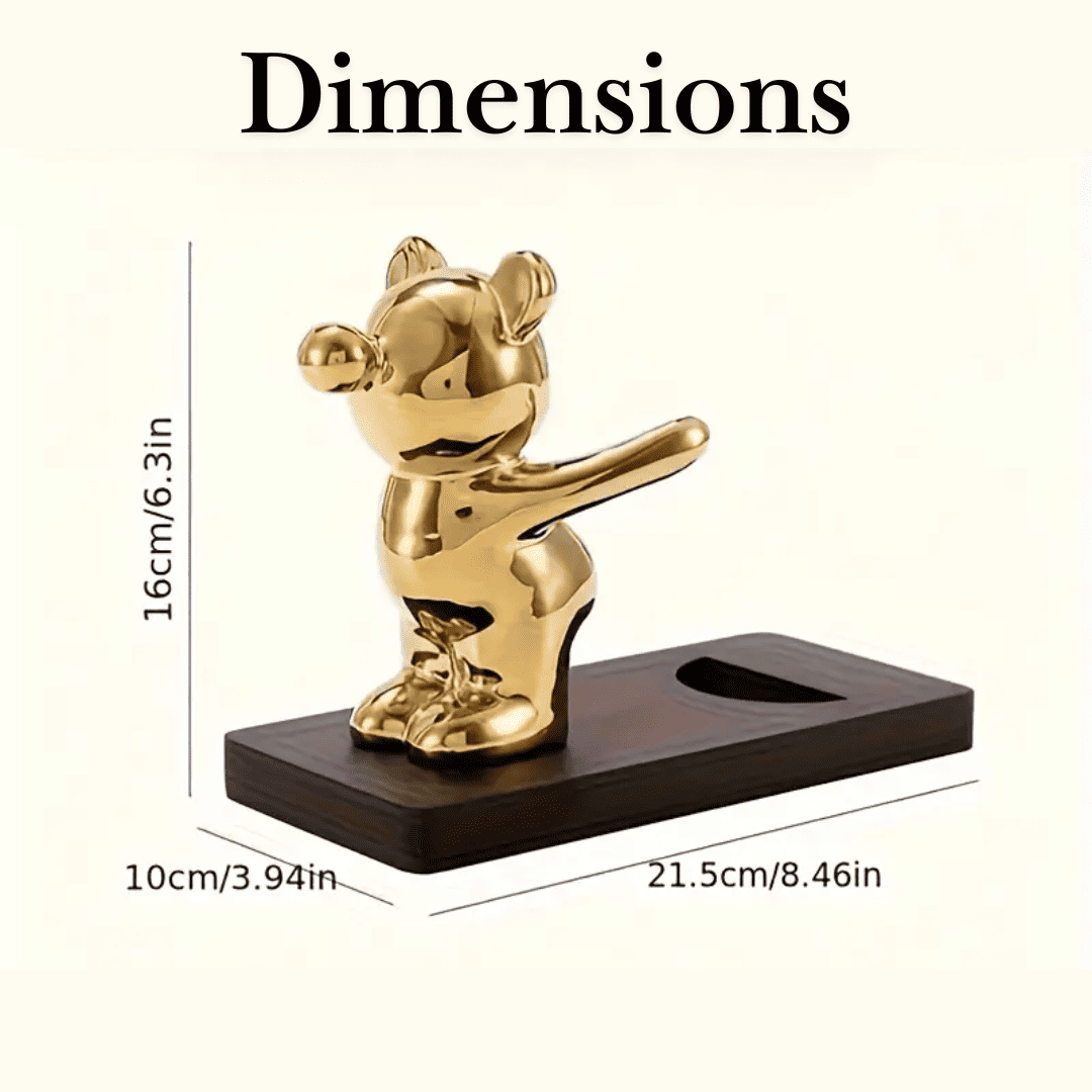 BearWine Duo – Ceramic Bottle Holder Set (Gold & Silver)