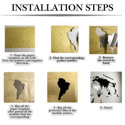 World Map Wall – 3D Acrylic World Map Wall Sticker