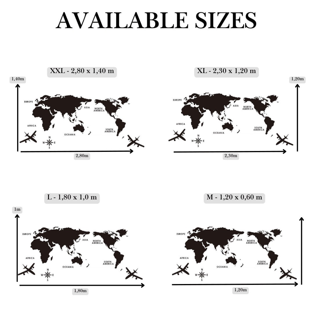 World Map Wall – 3D Acrylic World Map Wall Sticker