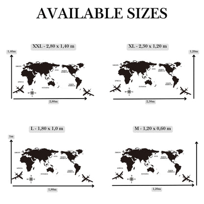 World Map Wall – 3D Acrylic World Map Wall Sticker