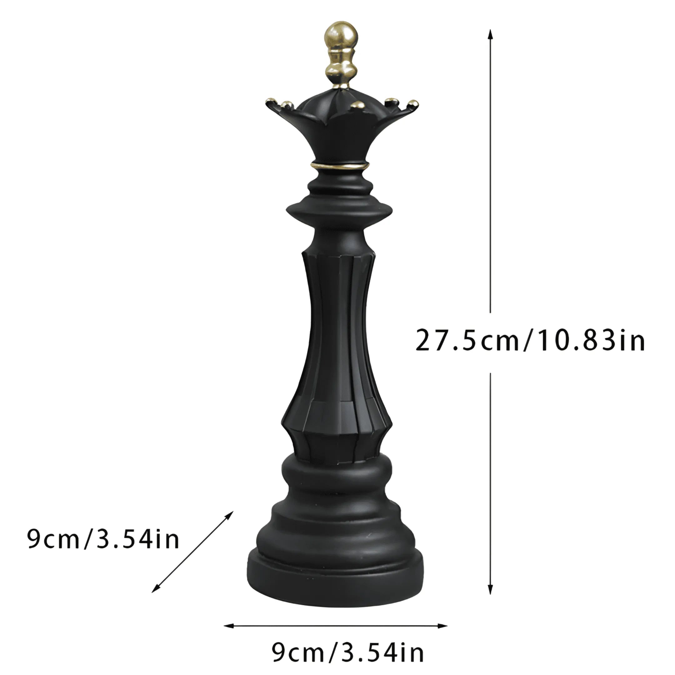 Regal Chess Set – King, Queen & Knight Resin Sculptures